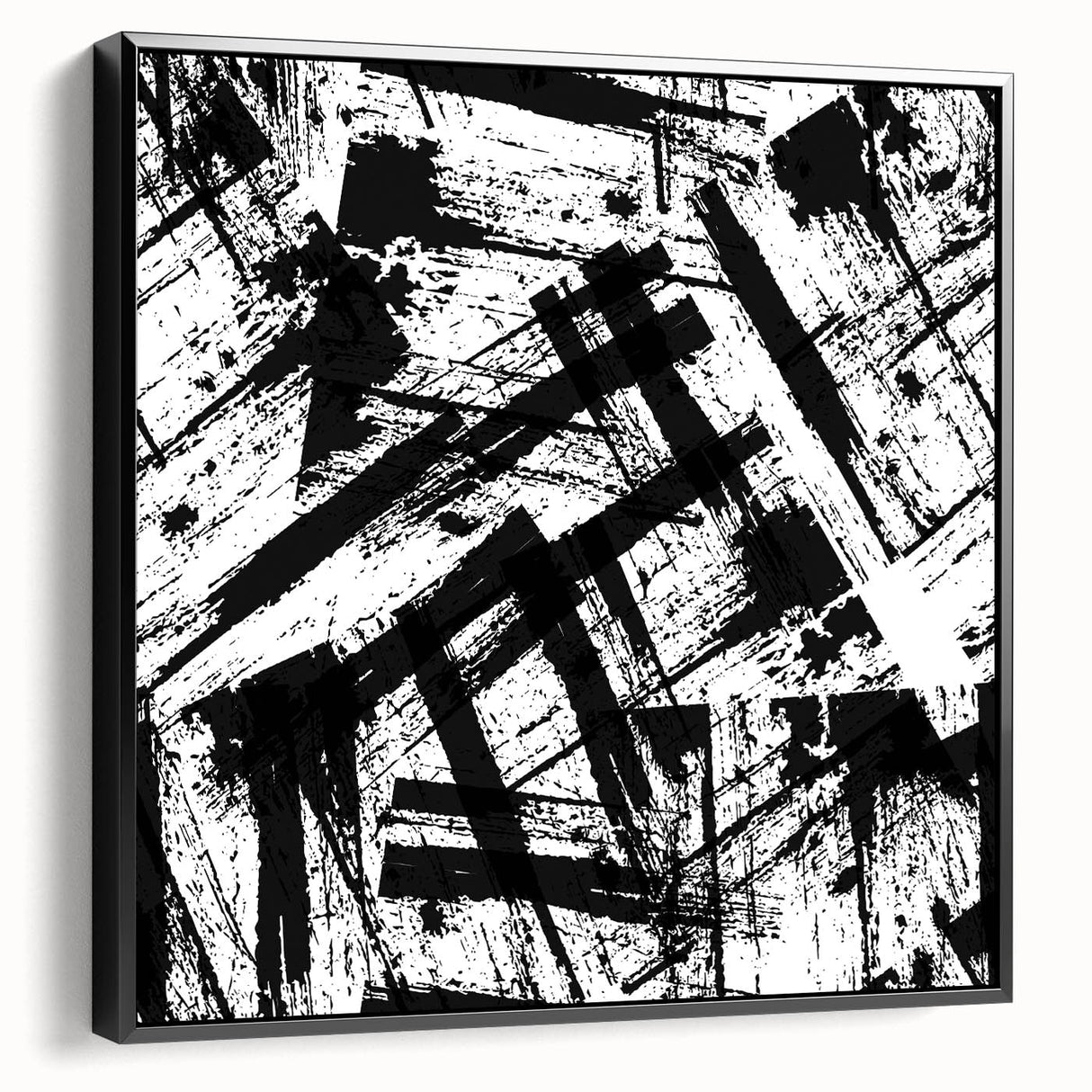 Bold Black and White Abstract Bedroom Wall Art – Framed & Canvas