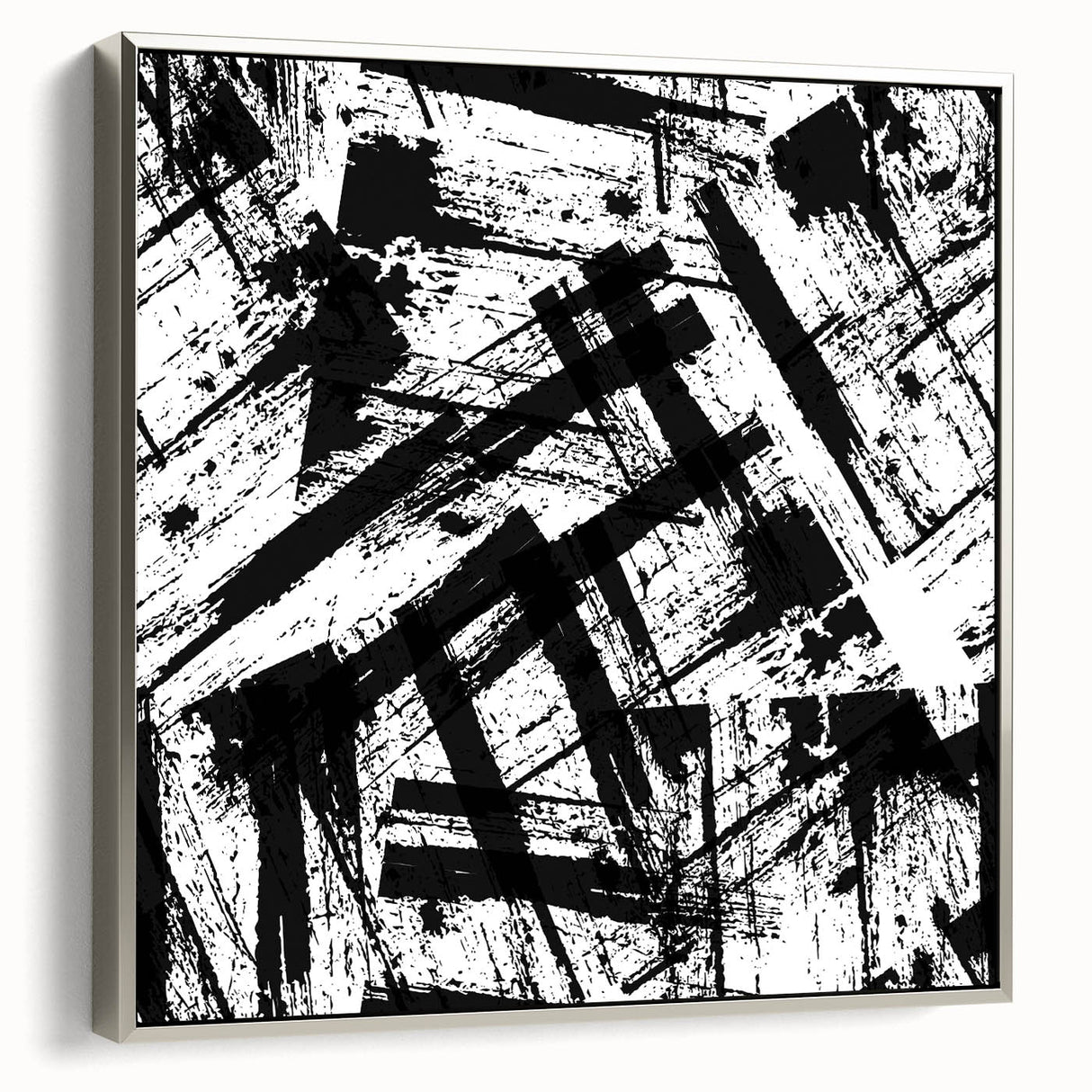 Bold Black and White Abstract Bedroom Wall Art – Framed & Canvas