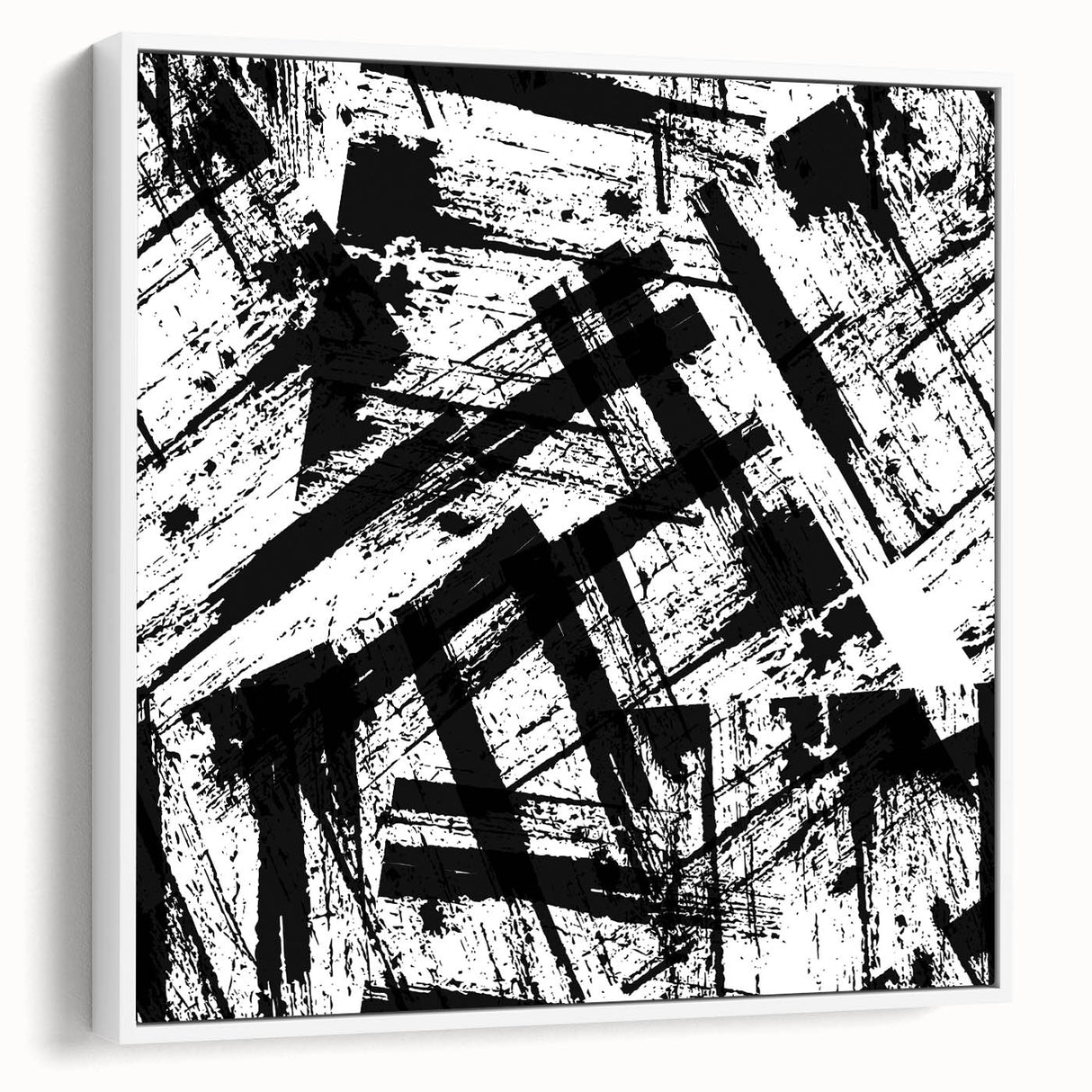 Bold Black and White Abstract Bedroom Wall Art – Framed & Canvas