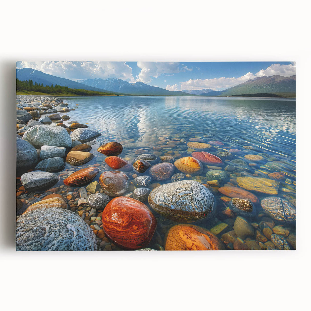Black and white photograph of Yukon scenery on large stretched canvas, ideal for kitchen wall art.