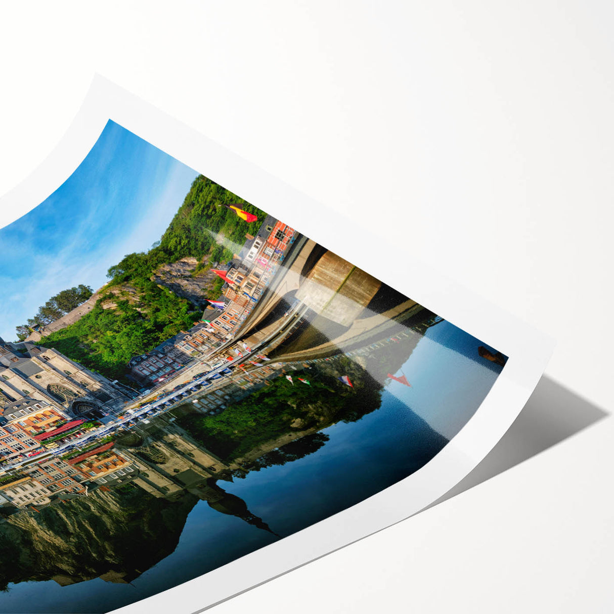 Extra large rolled print featuring line art flowers in muted earth tones, ideal for large living room wall art.