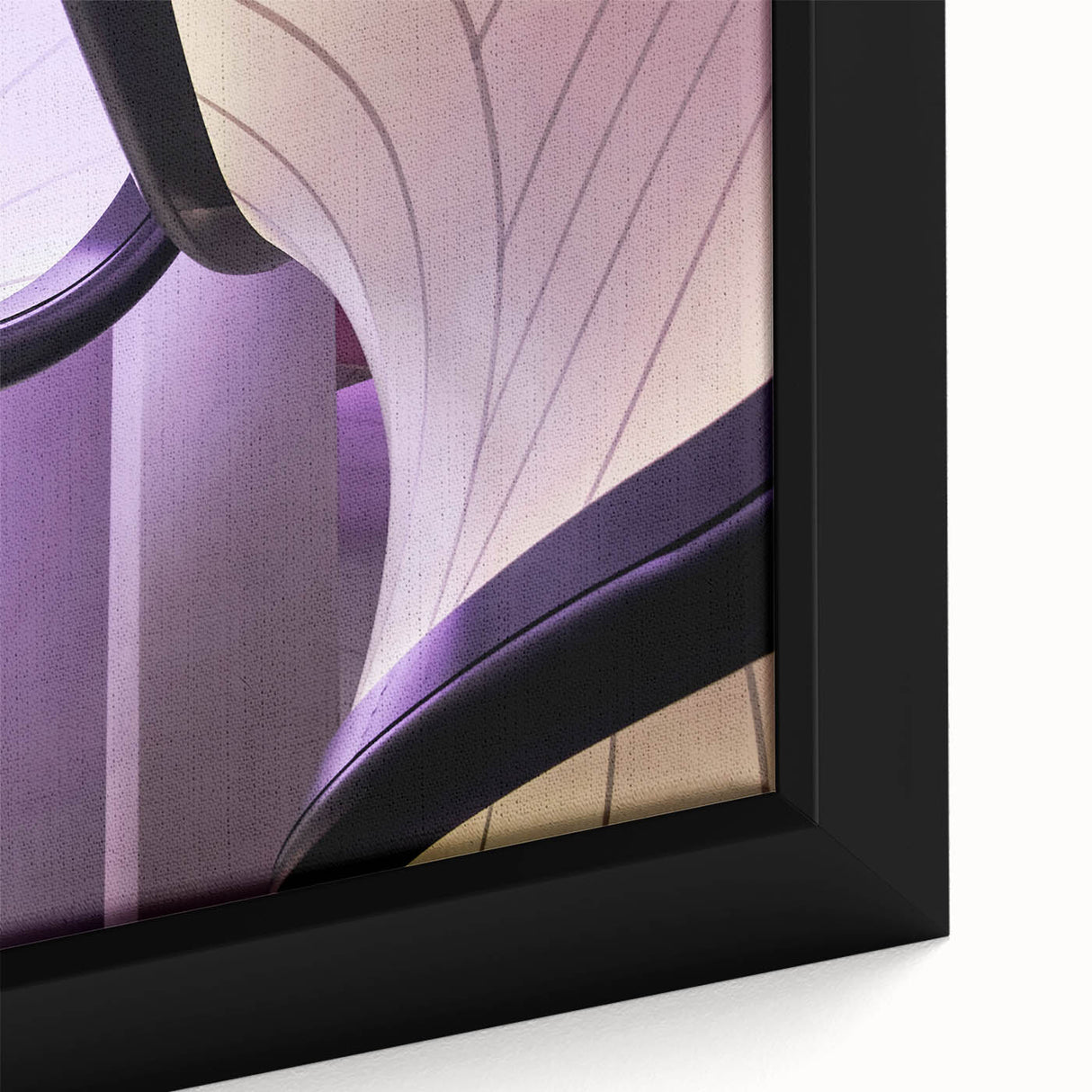 Close-up of textured black wall art featuring a colorful London skyline on a framed canvas, ideal for living room decor.