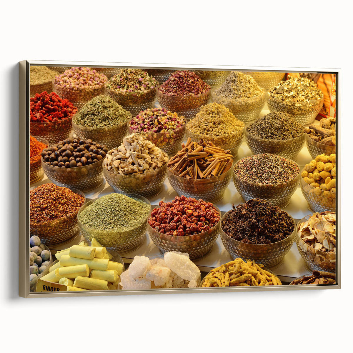 Framed canvas of Dubai skyline with golden and black tones, ideal for bedroom wall art.