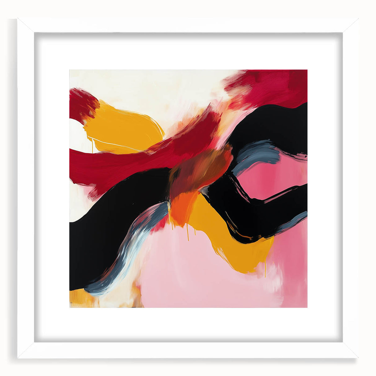 Modern Abstract Wall Art – Bold Fiery Passion Contemporary Canvas