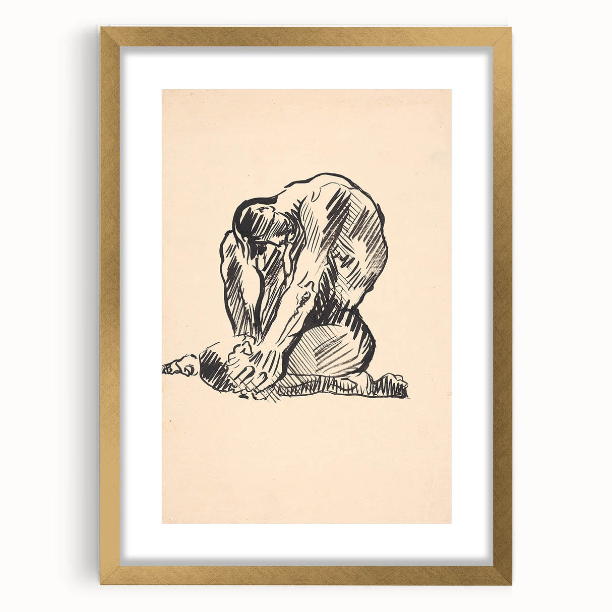 Expressionist Art Nude Study – Abstract Expressionism Wall Art Print