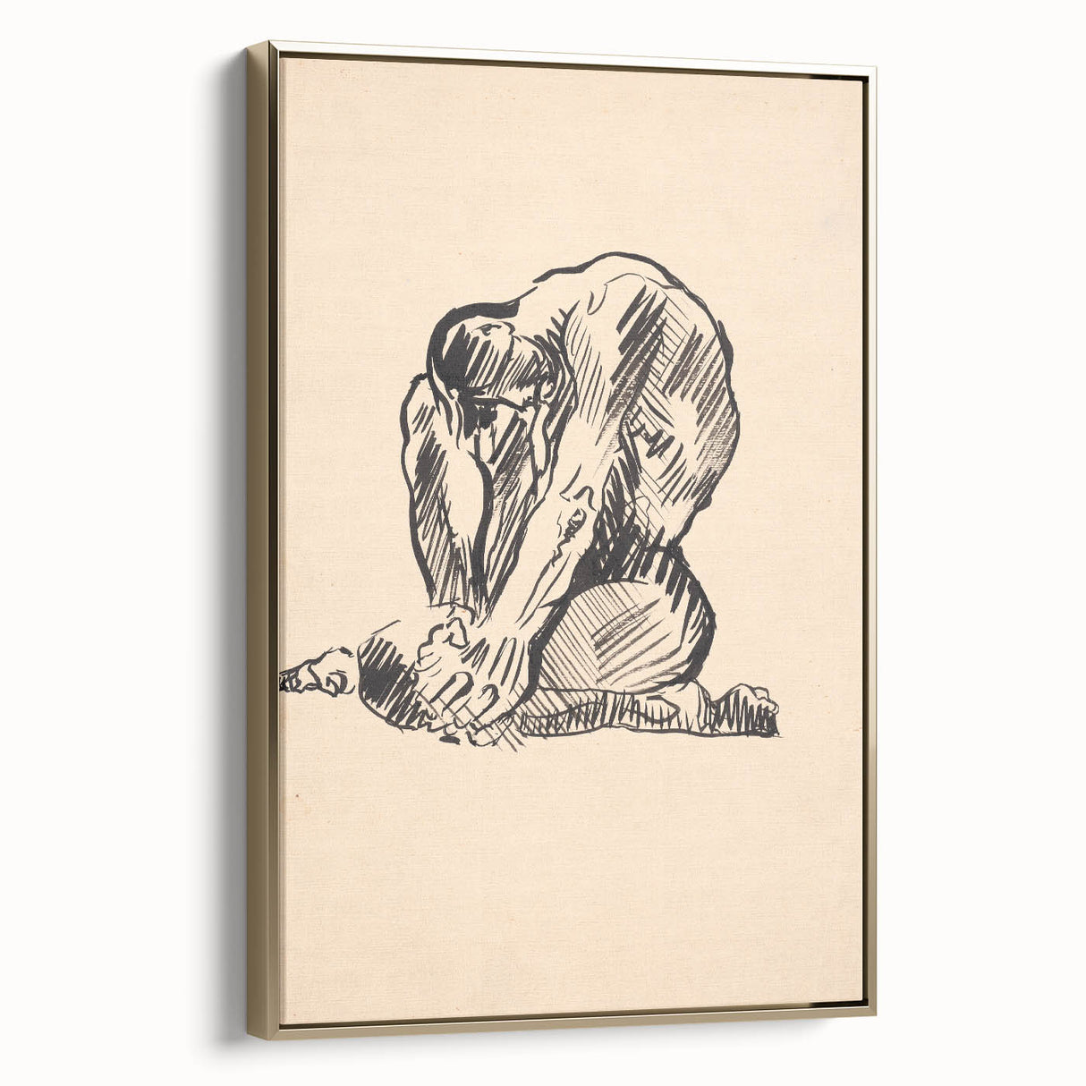 Expressionist Art Nude Study – Abstract Expressionism Wall Art Print