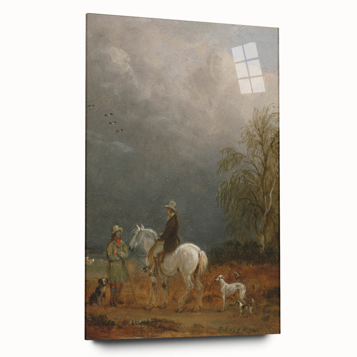 Romanticism Art - A Traveller and a Shepherd in a Landscape