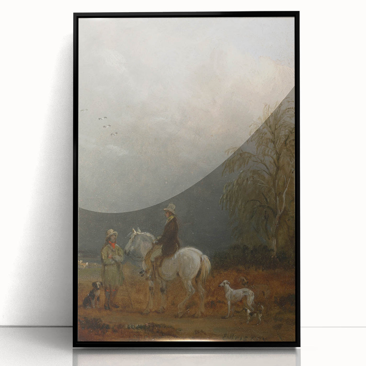 Romanticism Art - A Traveller and a Shepherd in a Landscape