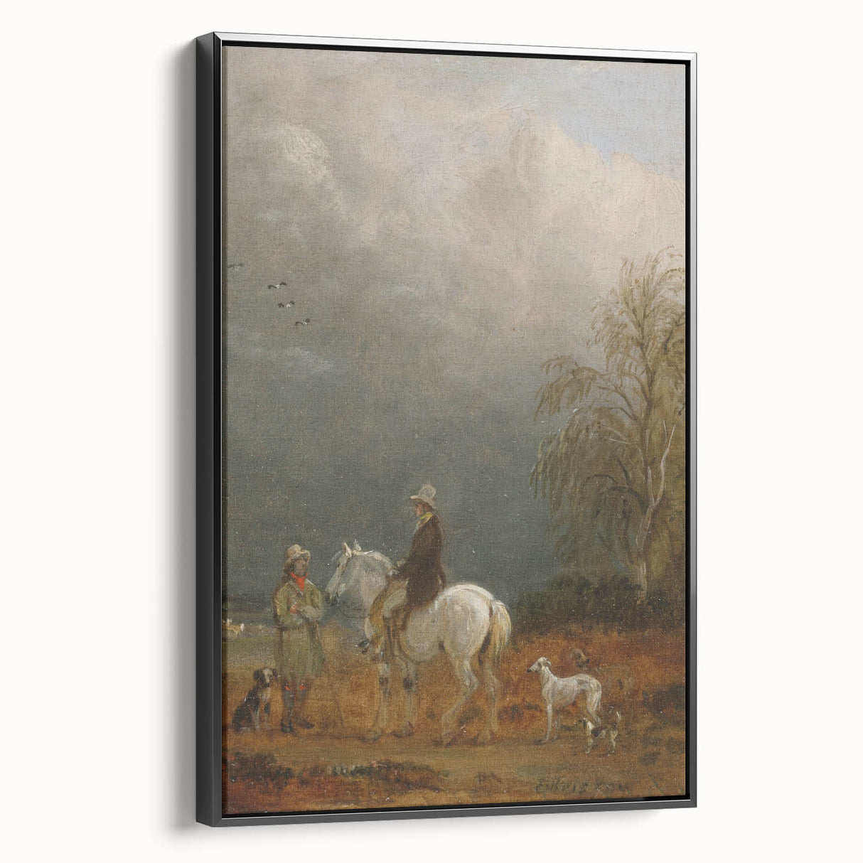 Romanticism Art - A Traveller and a Shepherd in a Landscape