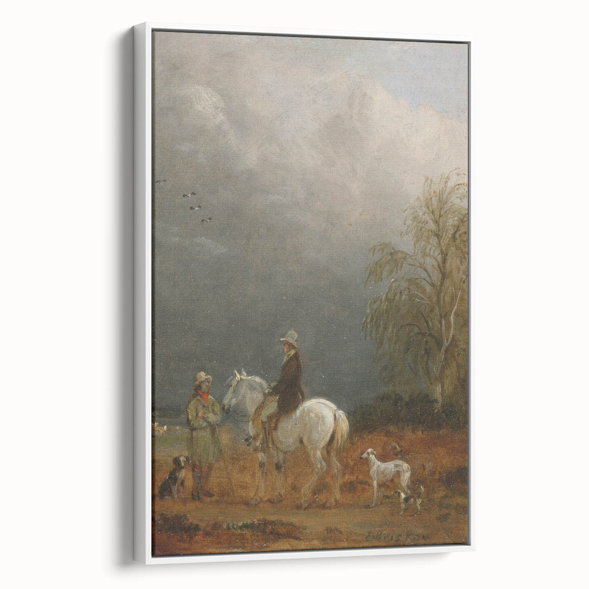 Romanticism Art - A Traveller and a Shepherd in a Landscape