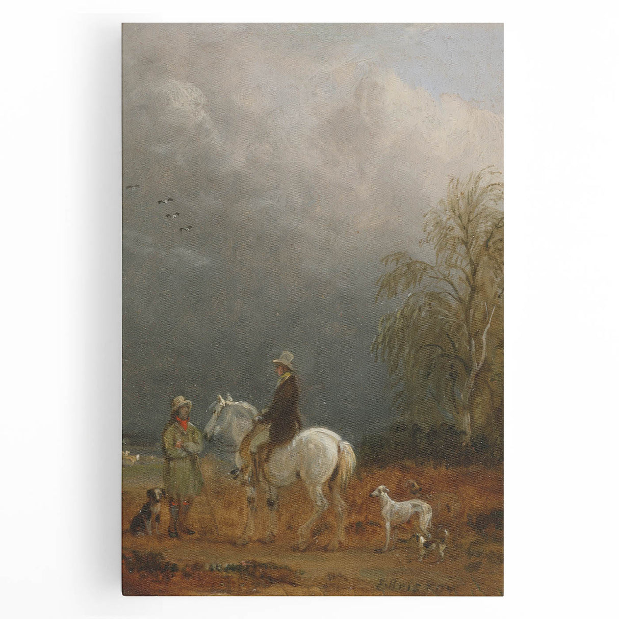 Romanticism Art - A Traveller and a Shepherd in a Landscape