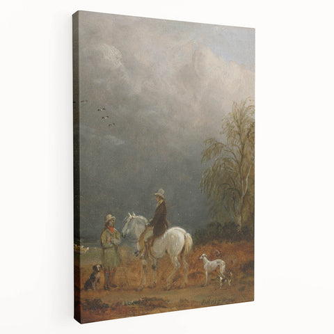 Romanticism Art - A Traveller and a Shepherd in a Landscape