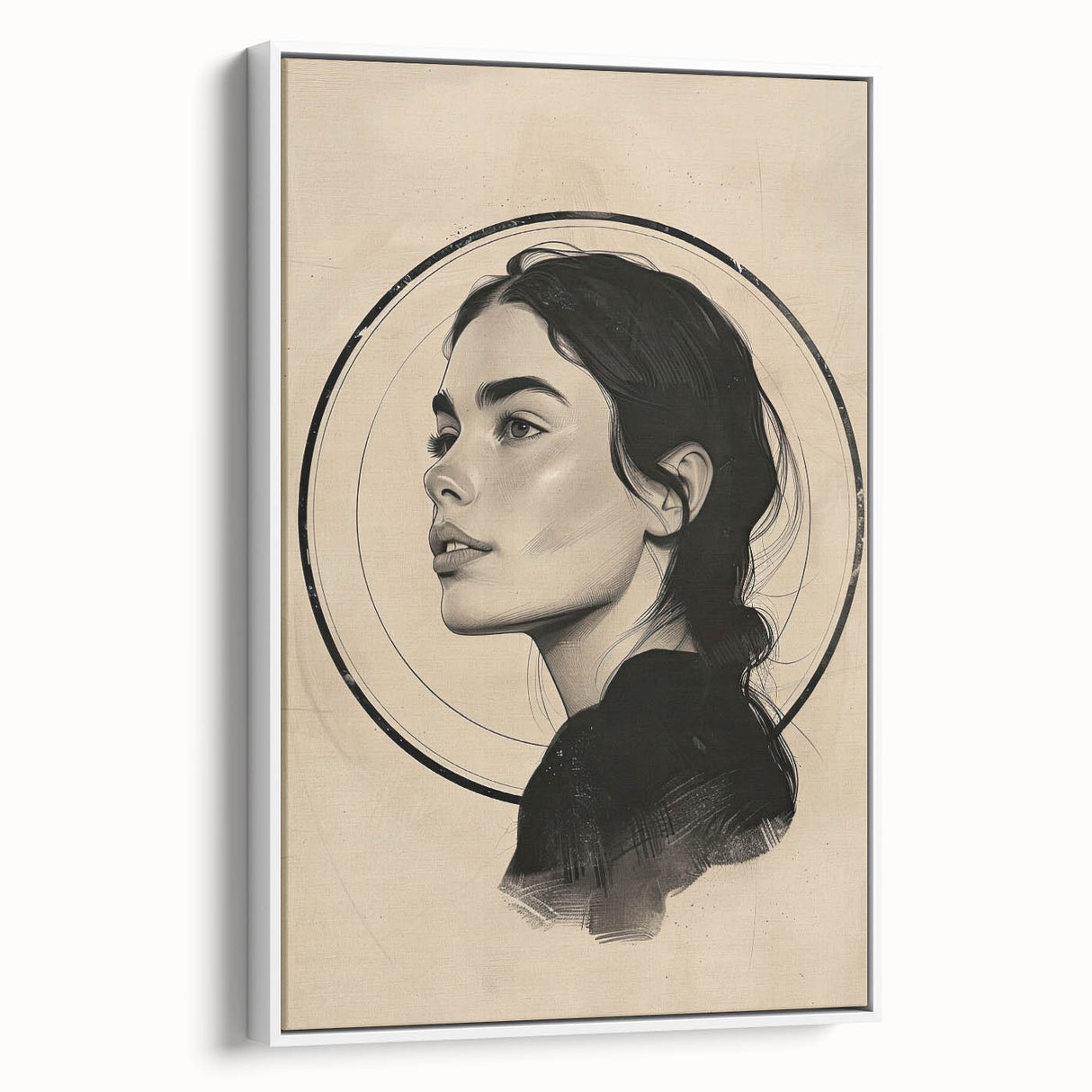 Abstract minimalist wall art framed canvas showcasing a soft white color palette, elegantly designed for modern decor, perfect for enhancing living spaces.