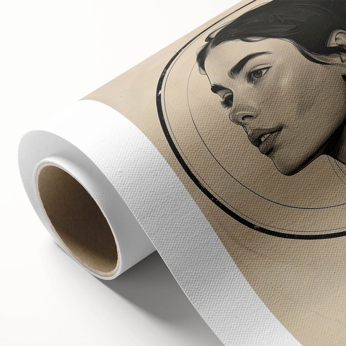 Abstract minimalist wall art on rolled canvas, featuring soft pastel colors and geometric shapes, elegantly designed for modern home decor. Ideal for enhancing contemporary interiors.