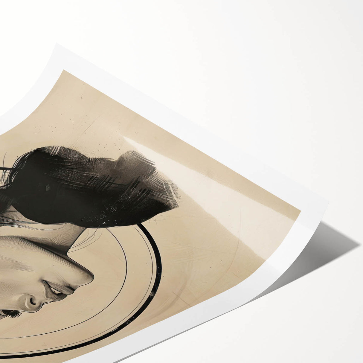 Abstract minimalist wall art print featuring soft pastel colors in a geometric design, rolled and packaged in a durable cardboard tube for easy shipping and storage. Perfect for modern home decor and art enthusiasts.