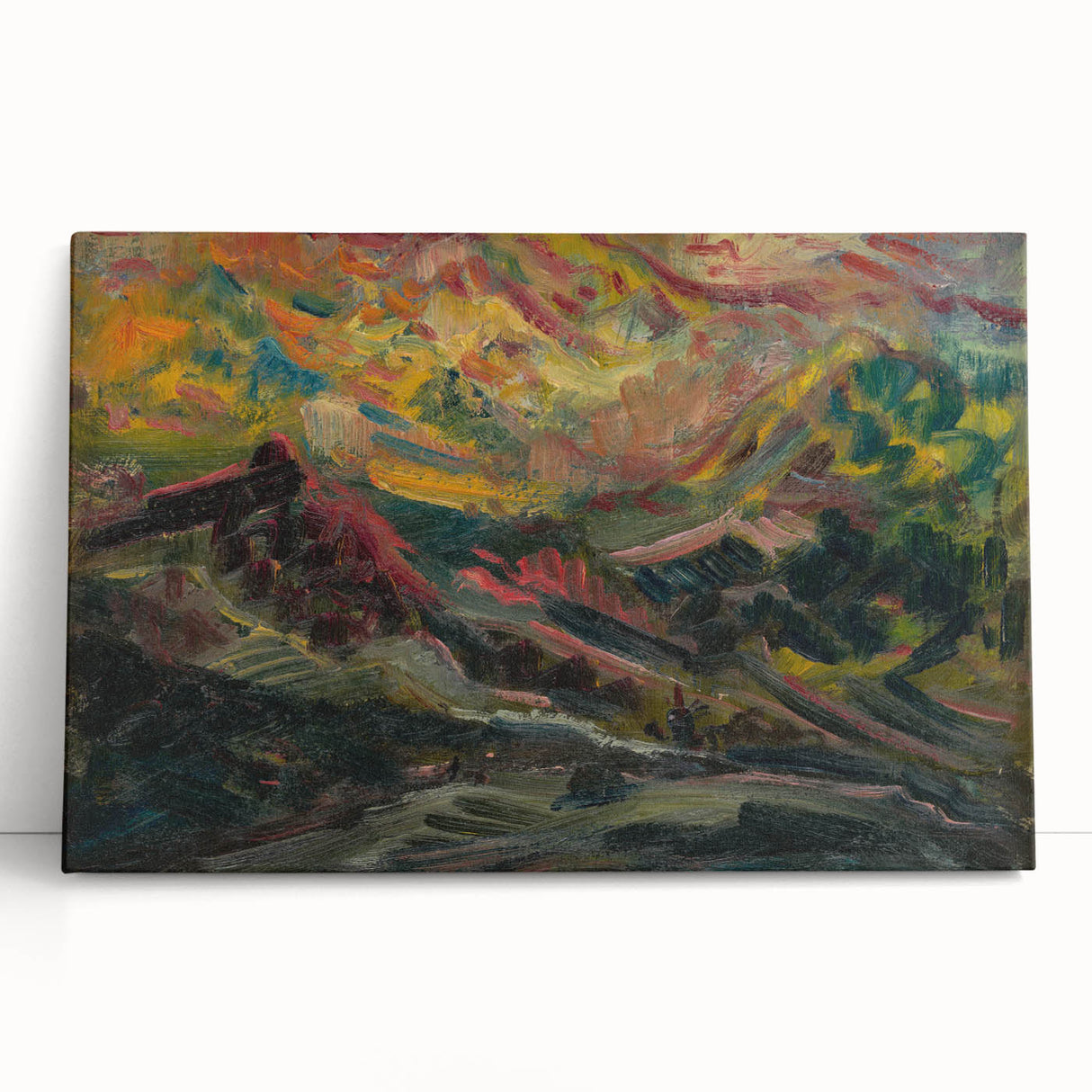 Expressionist Art Sunset in the Mountains - Modern Expressionism Wall Art