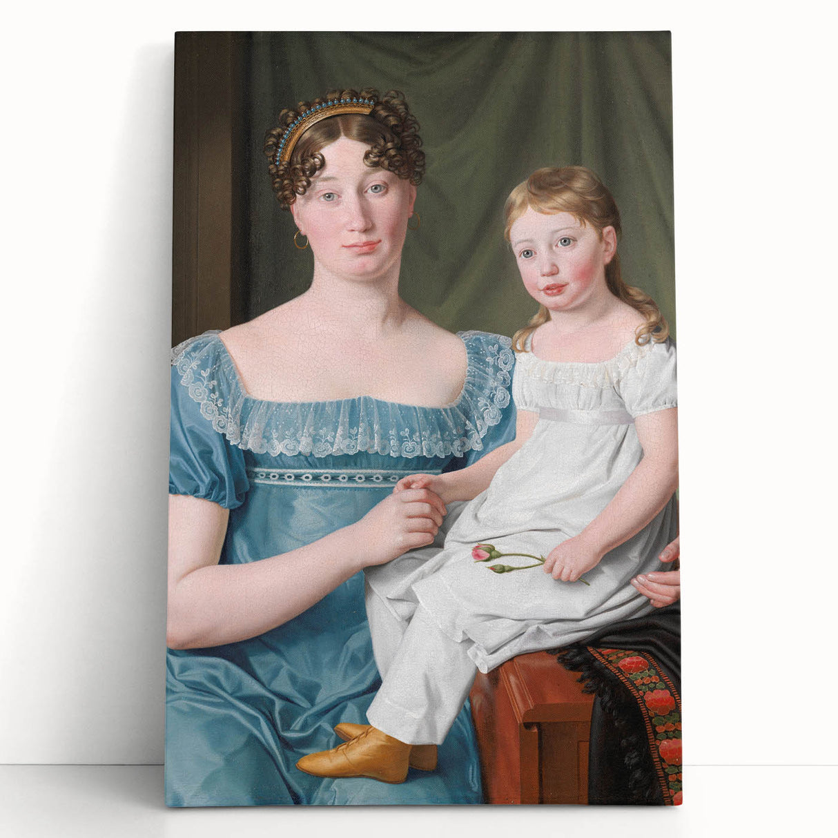 Historical Romanticism Canvas: Noblewoman and Daughter - Classic Art Print