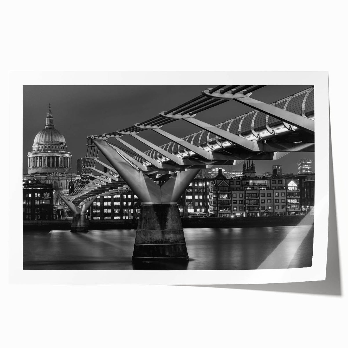 Extra large rolled print of a vibrant London scenery with prominent floral elements.