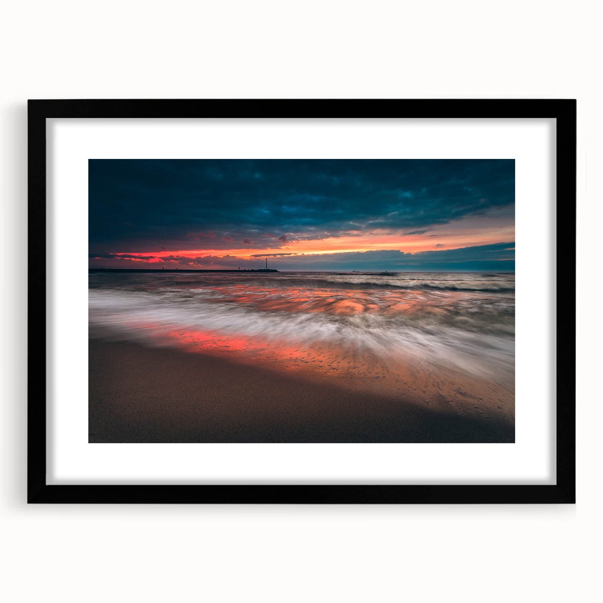Colorful abstract art print of a European scenery in Lithuania, with vibrant hues on a textured, extra large canvas.