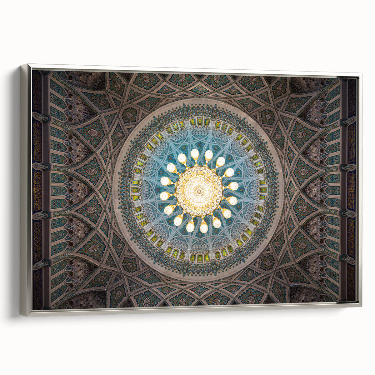 Landscape art painting of a Middle-Eastern scene on framed canvas.