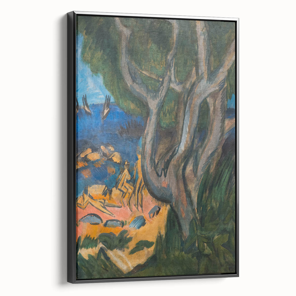 Expressionist Art: Swimmers on Fehmarn Beach | Vibrant Modern Expressionism