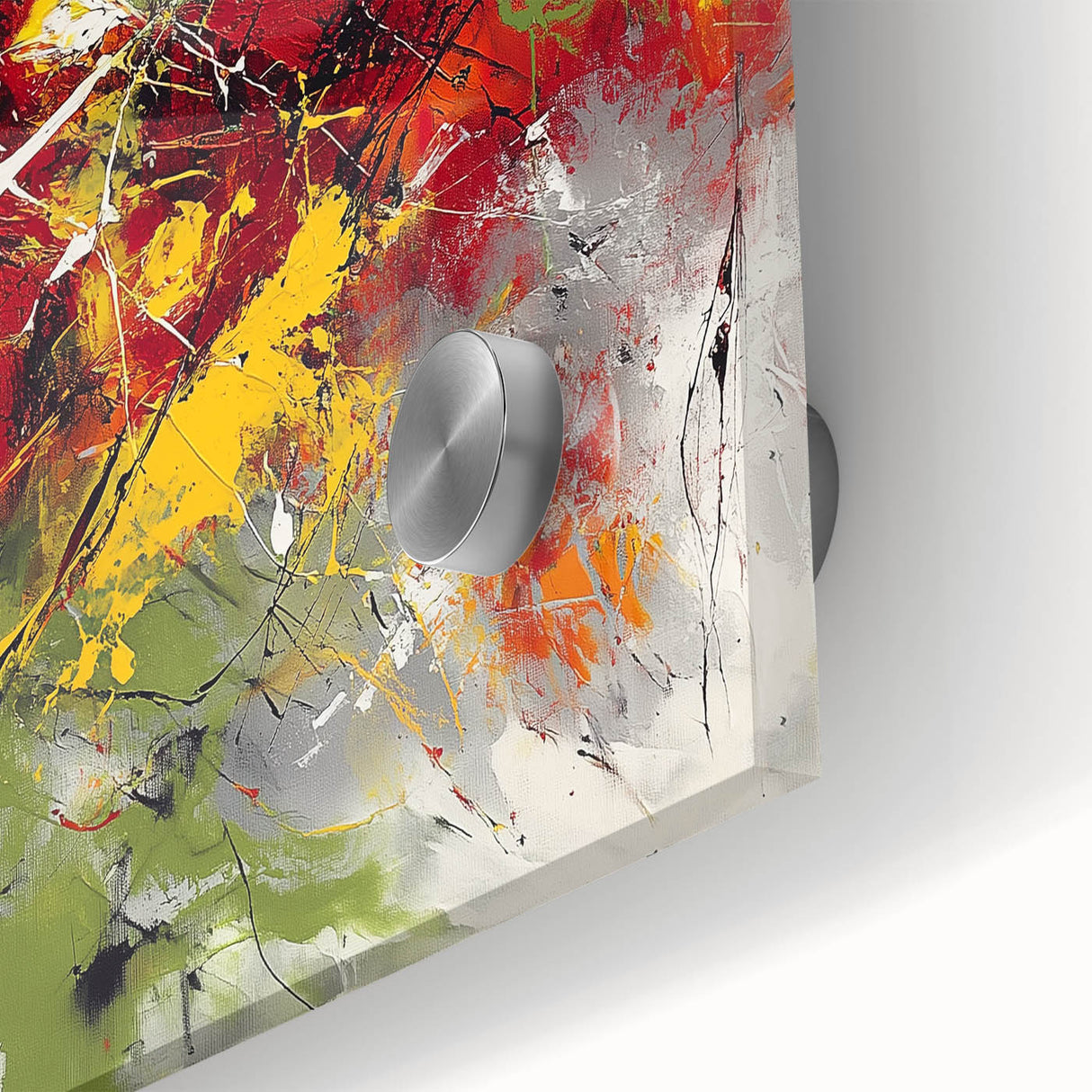 Modern Abstract Wall Art – Explosive Red and Yellow Canvas Print