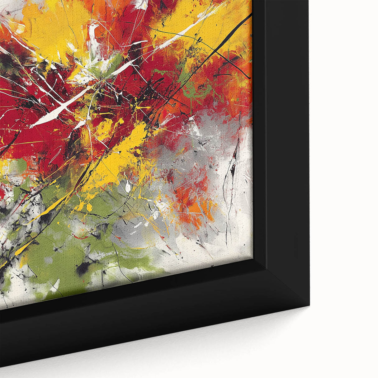 Modern Abstract Wall Art – Explosive Red and Yellow Canvas Print