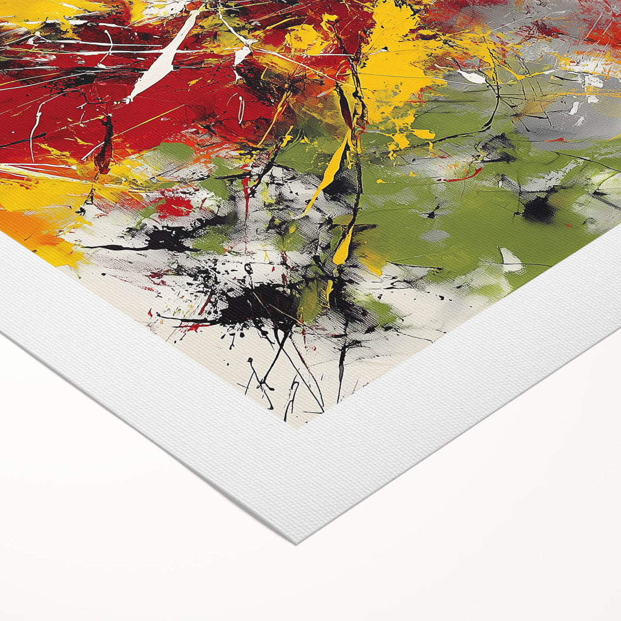 Modern Abstract Wall Art – Explosive Red and Yellow Canvas Print
