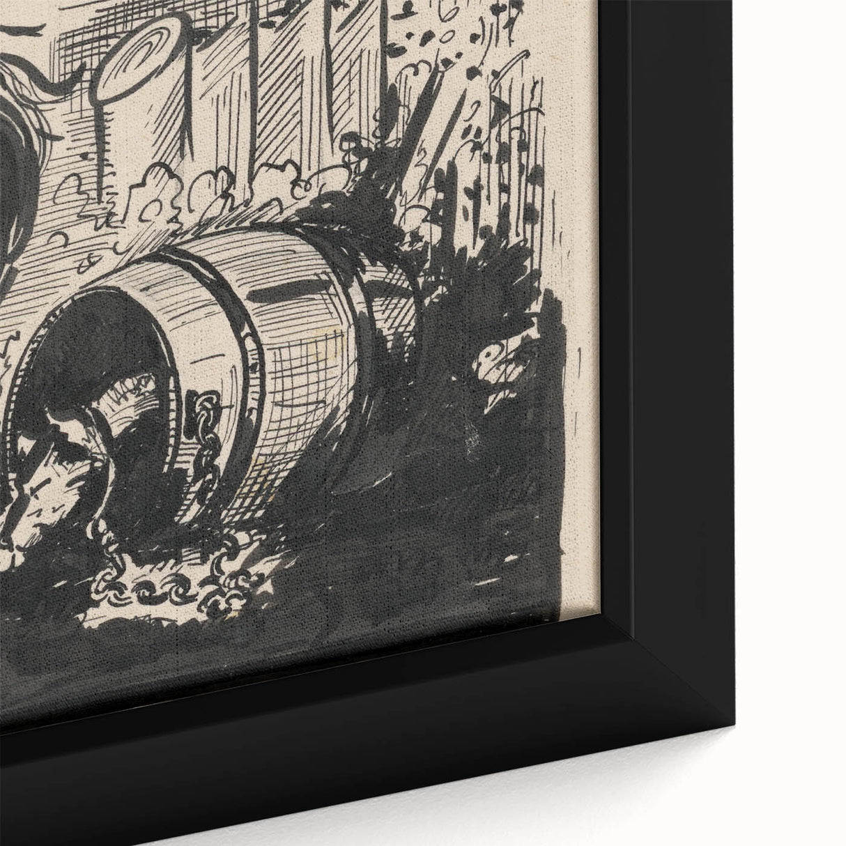 Expressionist Art: The Cock and the Dog | Black and White Abstract Print