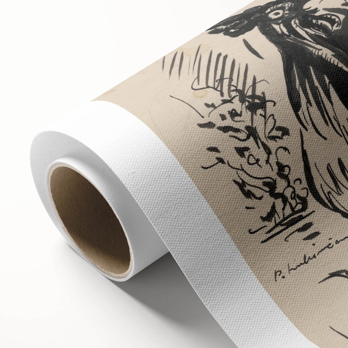 Expressionist Art: The Cock and the Dog | Black and White Abstract Print