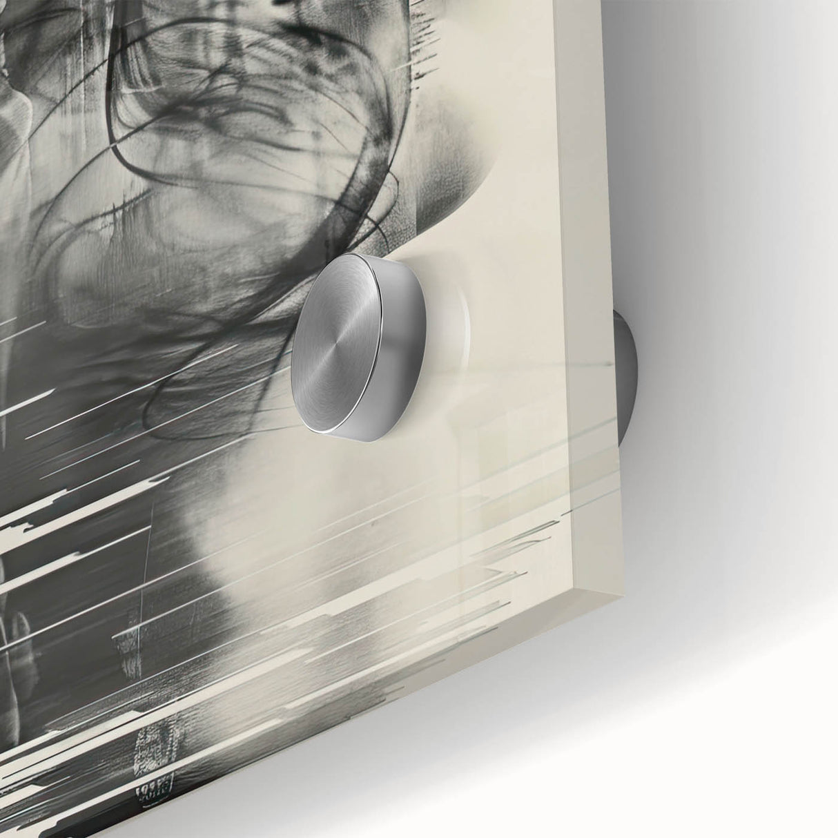 Close-up of an abstract minimalist wall art piece, showcasing vibrant colors and textures on acrylic glass, perfect for modern home decor. This artwork emphasizes simplicity and elegance, making it an ideal statement piece for contemporary interiors.