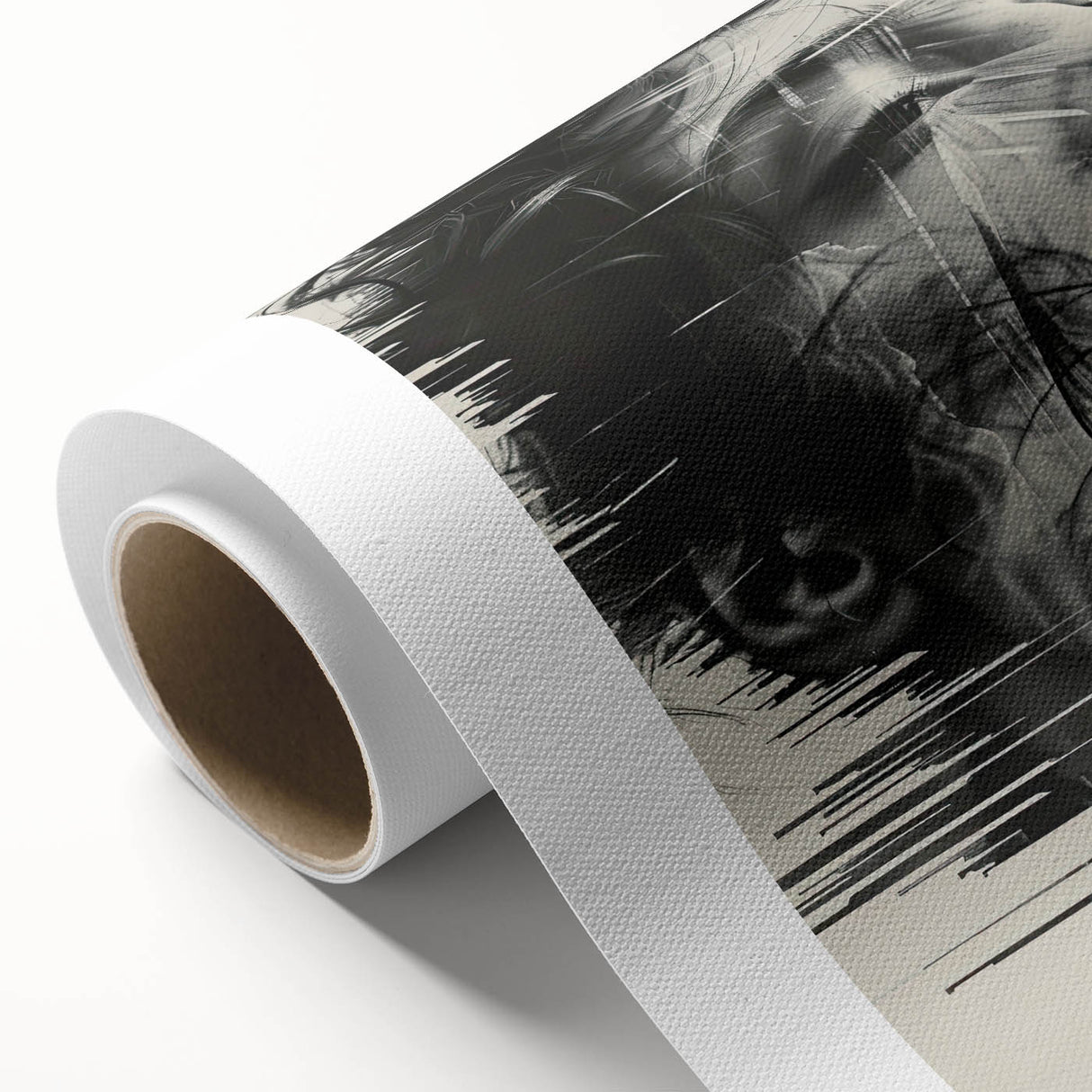 Abstract minimalist wall art printed on rolled canvas, showcasing soft pastel colors and geometric shapes, designed to enhance modern interior decor.