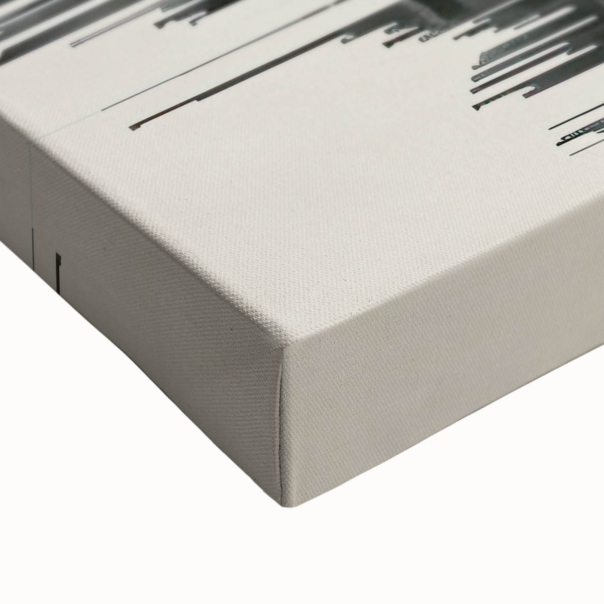 Abstract minimalist wall art in muted tones of beige and gray, showcasing organic shapes and textures on a stretched canvas, ideal for modern decor.