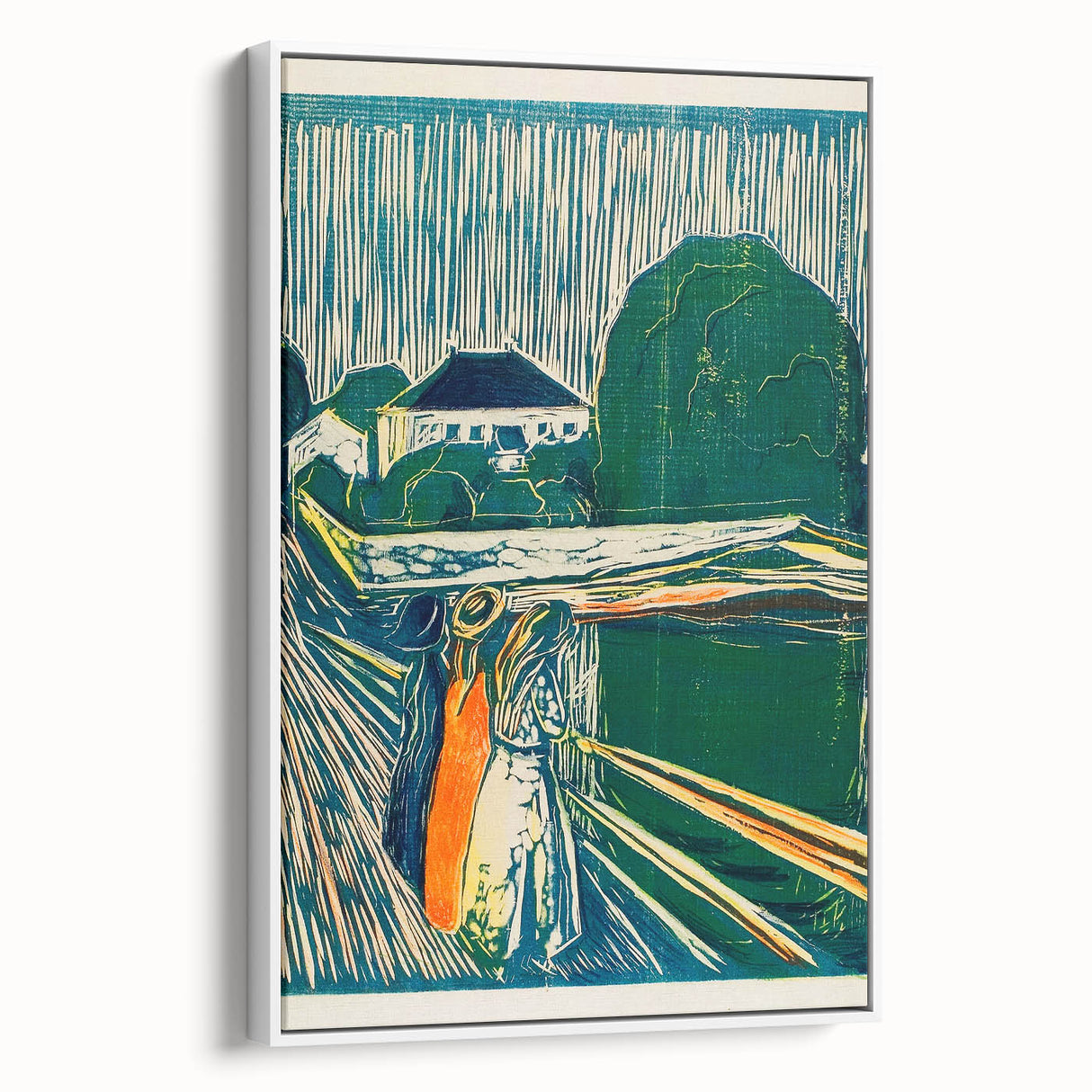 Expressionist Art: The Girls on the Bridge | Vibrant Munch Wall Art