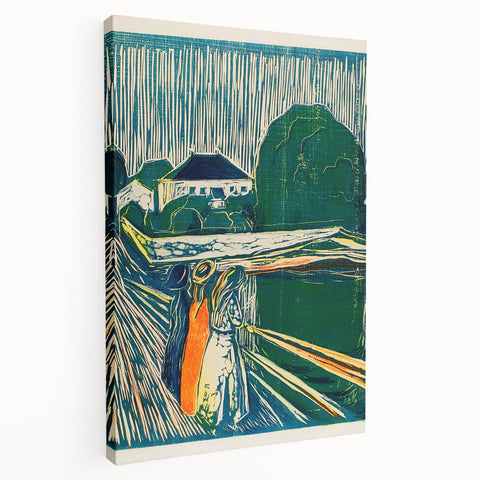 Expressionist Art: The Girls on the Bridge | Vibrant Munch Wall Art