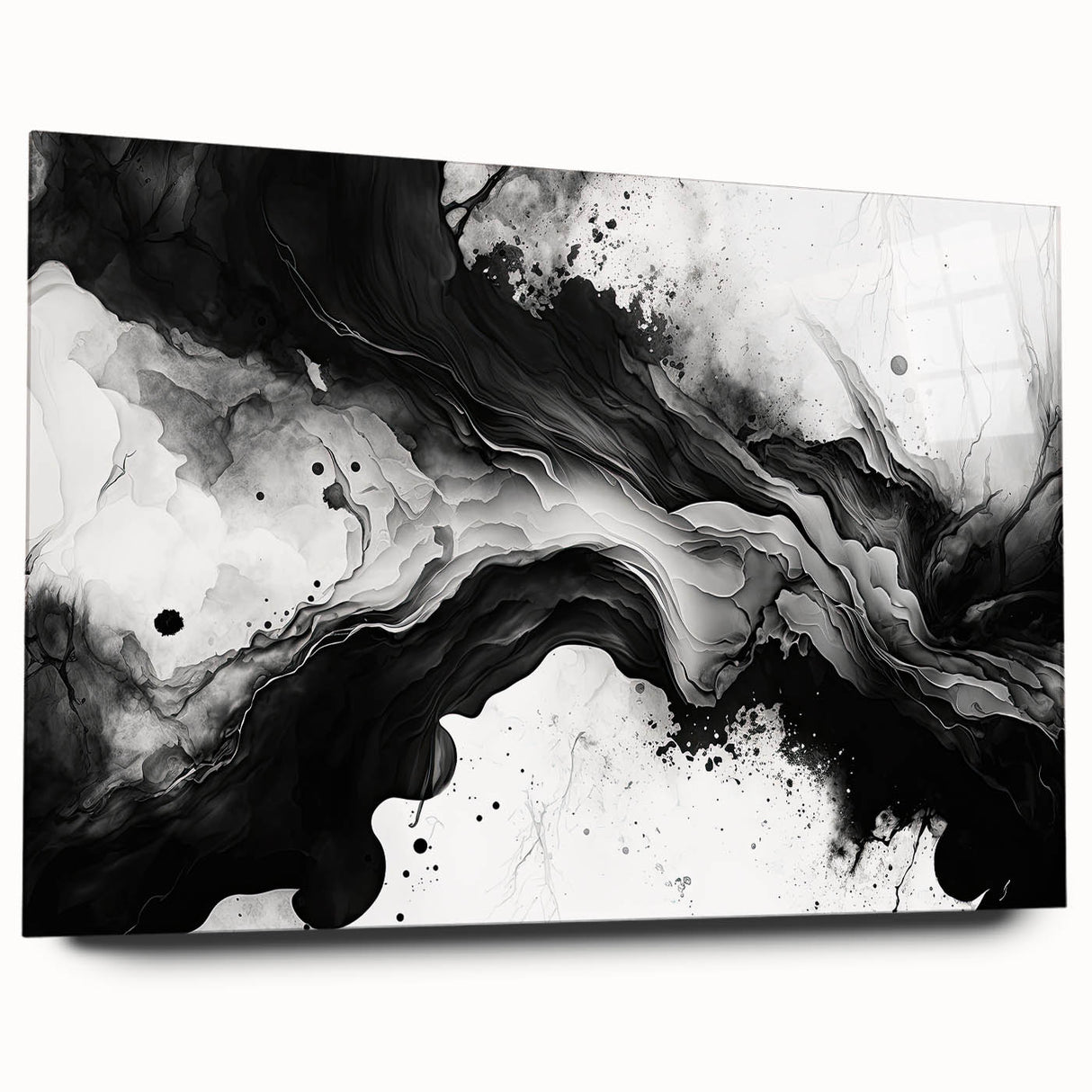 Fluid Black and White Abstract Bedroom Wall Art – Framed & Canvas