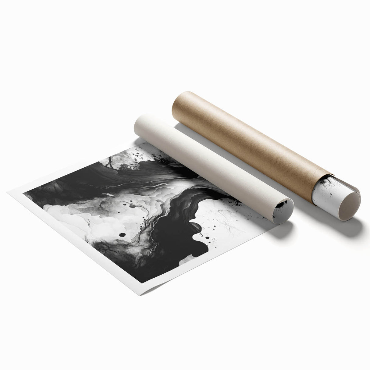 Fluid Black and White Abstract Bedroom Wall Art – Framed & Canvas