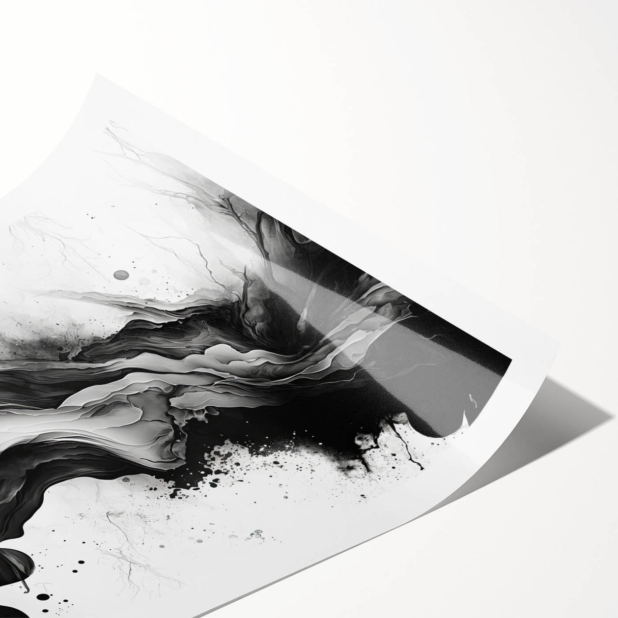 Fluid Black and White Abstract Bedroom Wall Art – Framed & Canvas