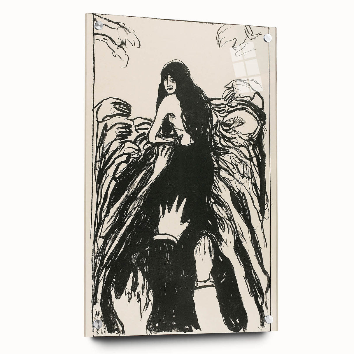 Expressionist Art: The Hands | Bold Black-and-White Munch Print