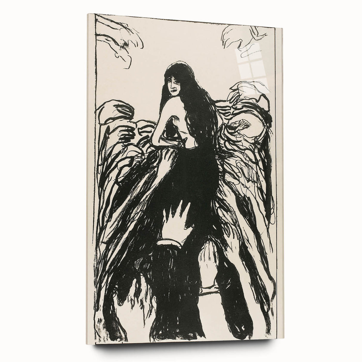 Expressionist Art: The Hands | Bold Black-and-White Munch Print