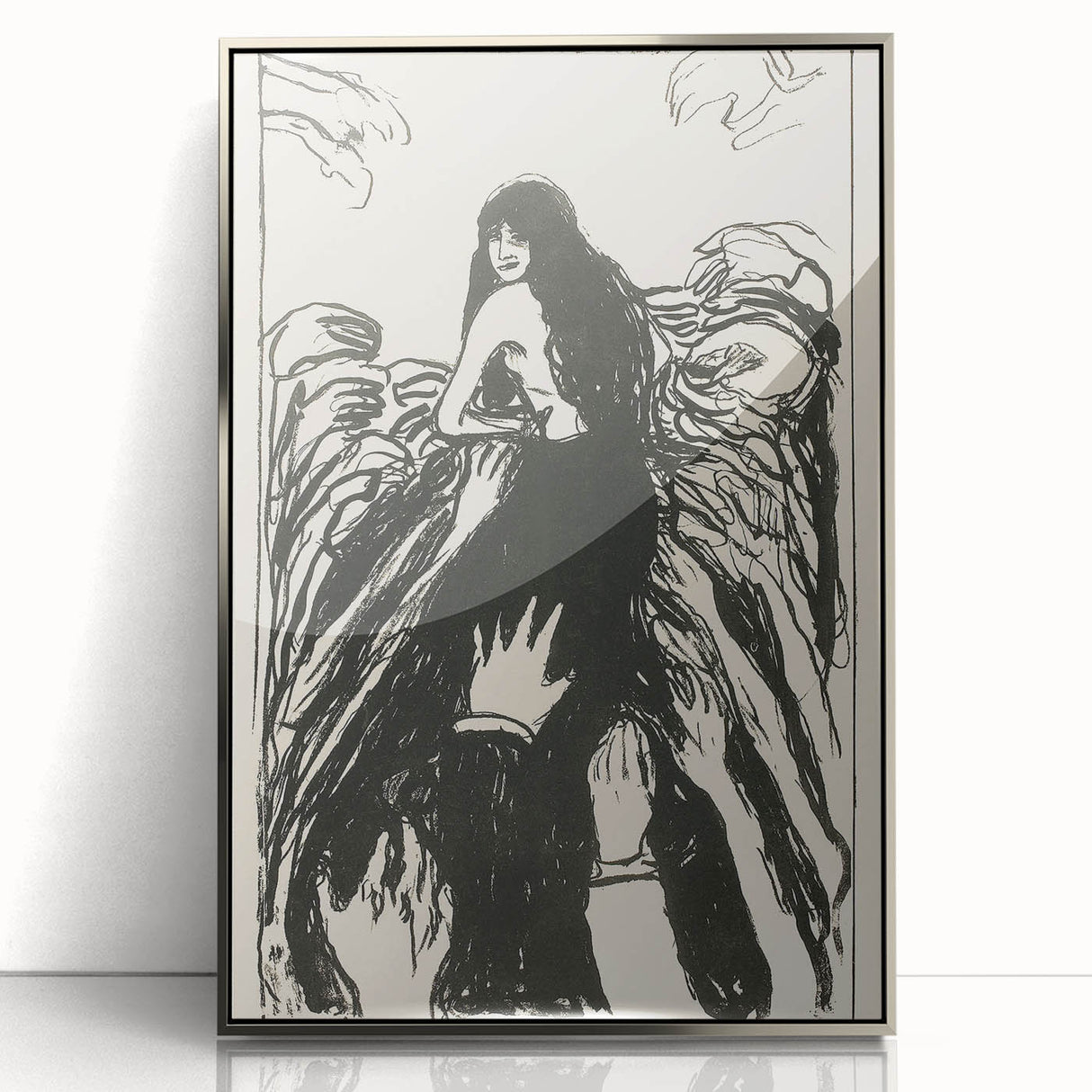 Expressionist Art: The Hands | Bold Black-and-White Munch Print