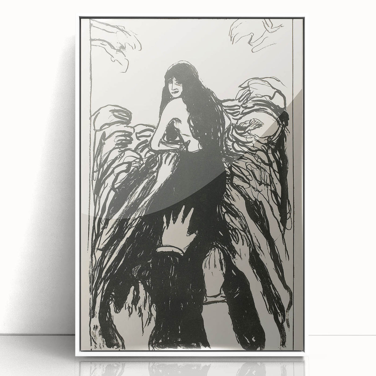 Expressionist Art: The Hands | Bold Black-and-White Munch Print
