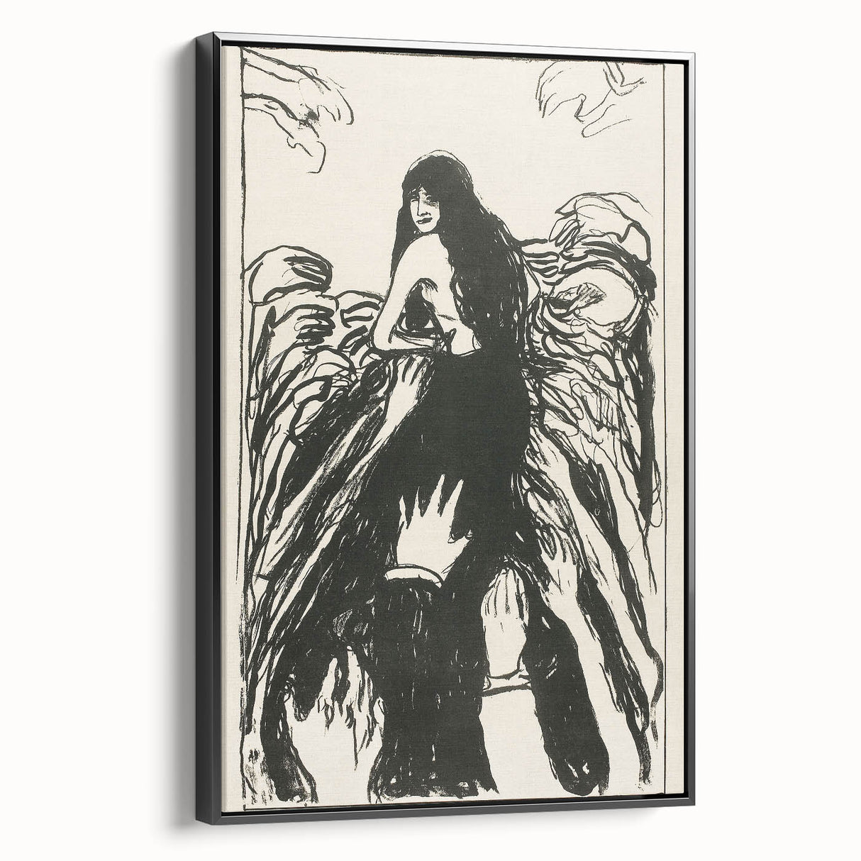 Expressionist Art: The Hands | Bold Black-and-White Munch Print