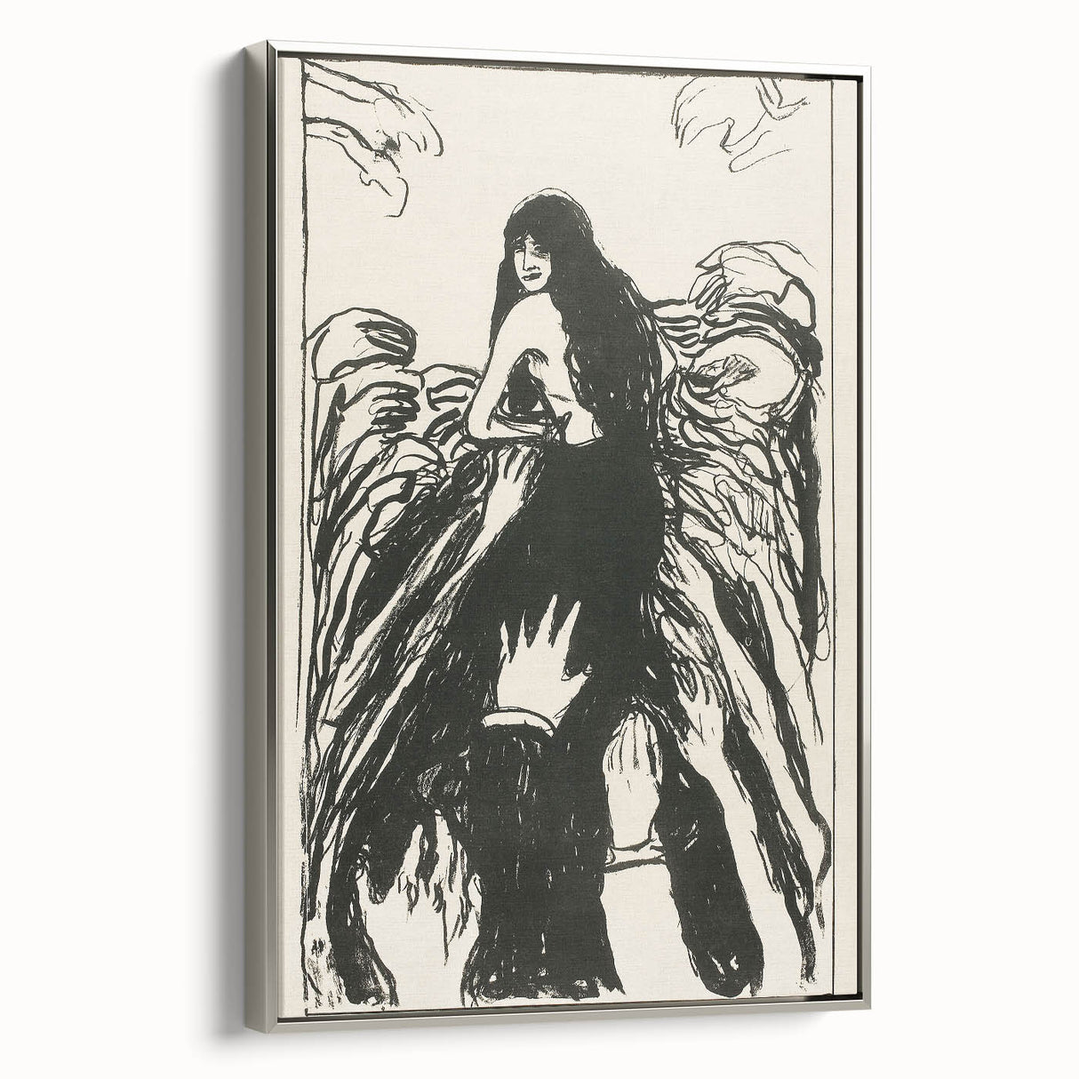 Expressionist Art: The Hands | Bold Black-and-White Munch Print