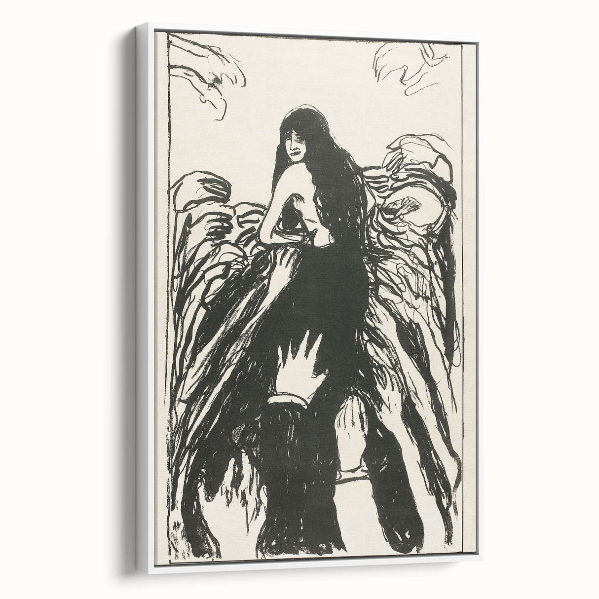 Expressionist Art: The Hands | Bold Black-and-White Munch Print