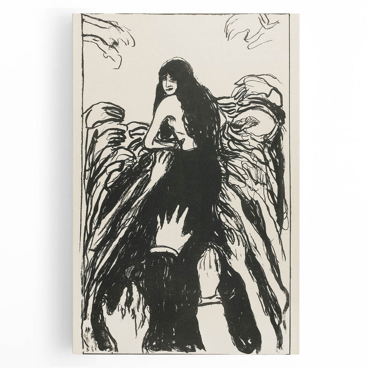 Expressionist Art: The Hands | Bold Black-and-White Munch Print
