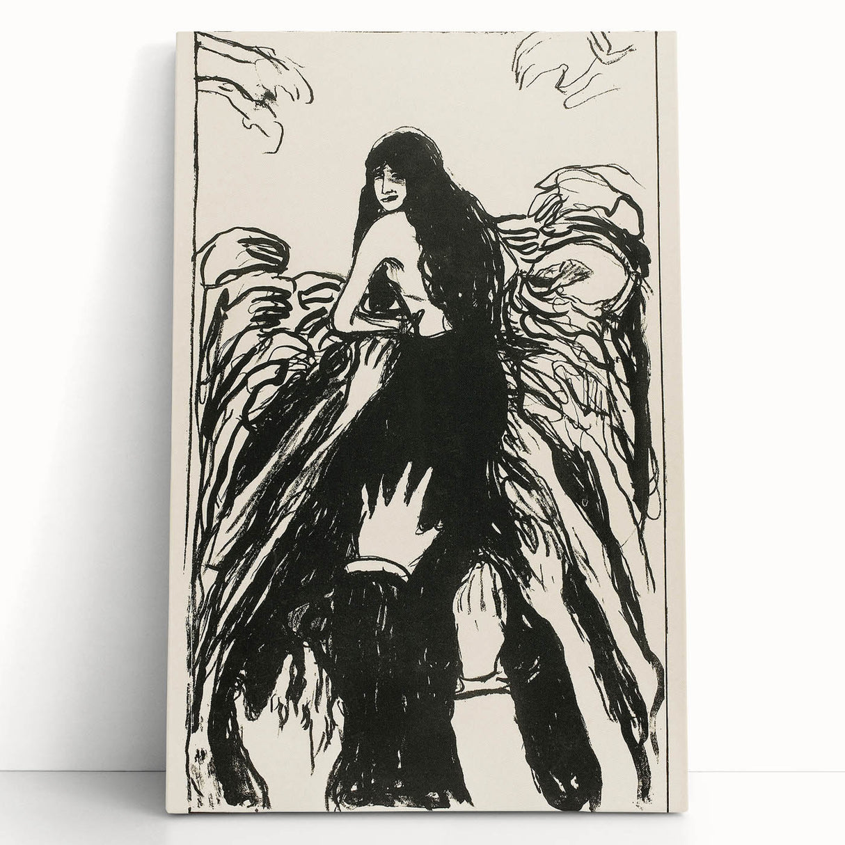 Expressionist Art: The Hands | Bold Black-and-White Munch Print