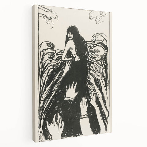 Expressionist Art: The Hands | Bold Black-and-White Munch Print