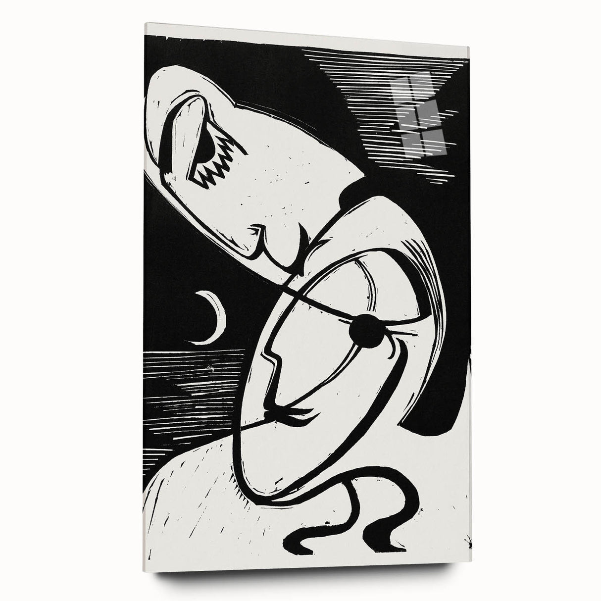 Expressionist Art: The Kiss | Bold Black-and-White Kirchner Print