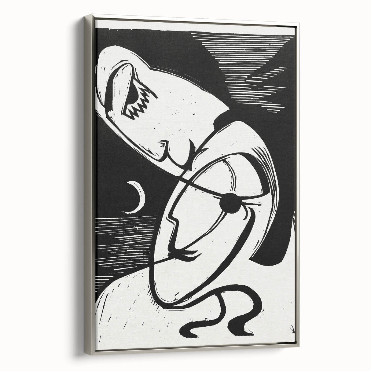 Expressionist Art: The Kiss | Bold Black-and-White Kirchner Print
